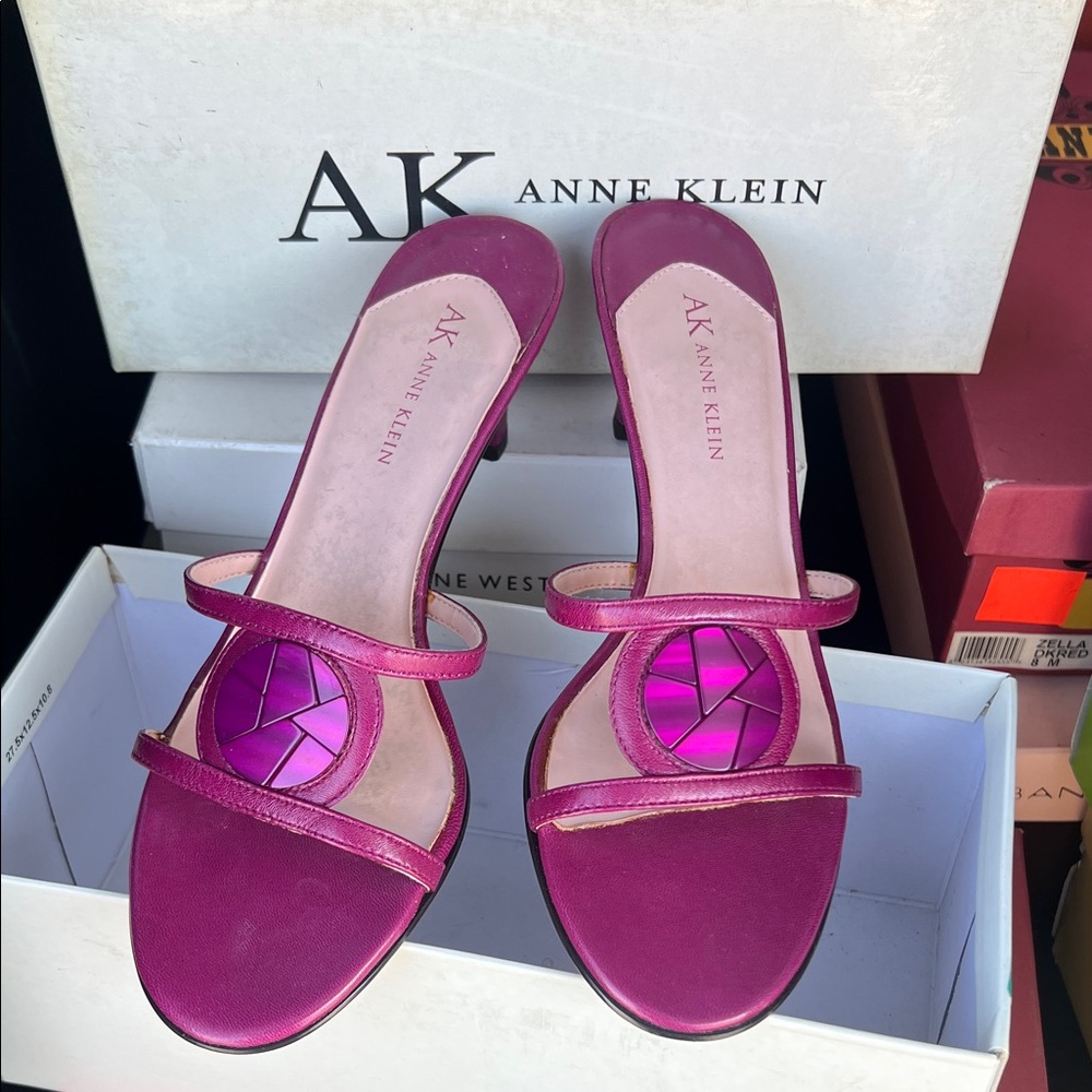 Vintage Anne Klein Fuchsia Heeled Sandals